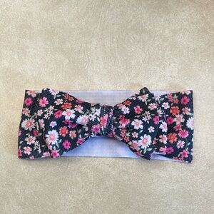 Black Pink Floral Bow Infant Toddler Girls Headband NWOT